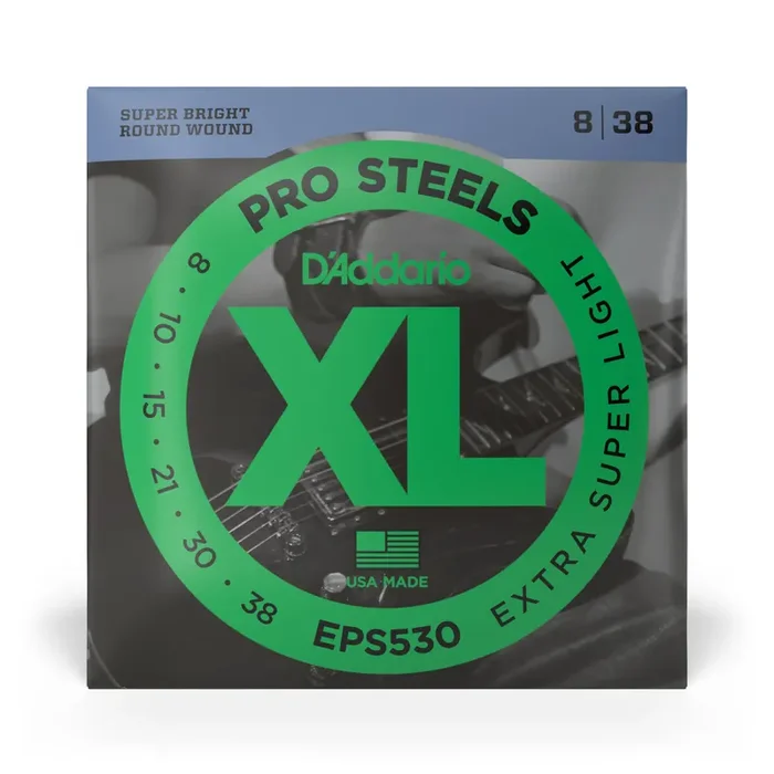 D‘Addario Pro Steels Stainless Steel 8-38 Electric Guitar Strings, Extra Light