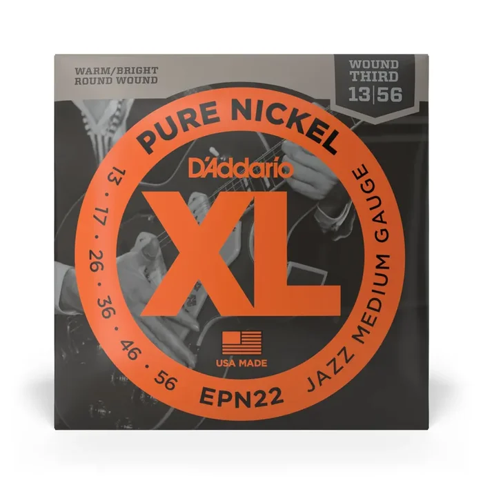 D‘Addario Pure Nickel 13-56 Electric Guitar Strings, Jazz Medium