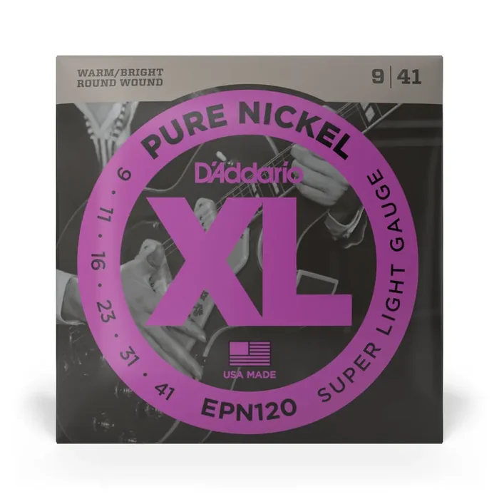 D‘Addario Pure Nickel 9-41 Electric Guitar Strings, Super Light