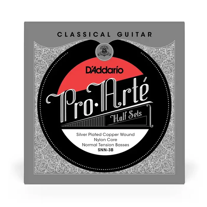 D‘Addario SNN-3B Pro-Arté Silver-Plated Copper Classical Guitar Basses (EJ45 Half Set)