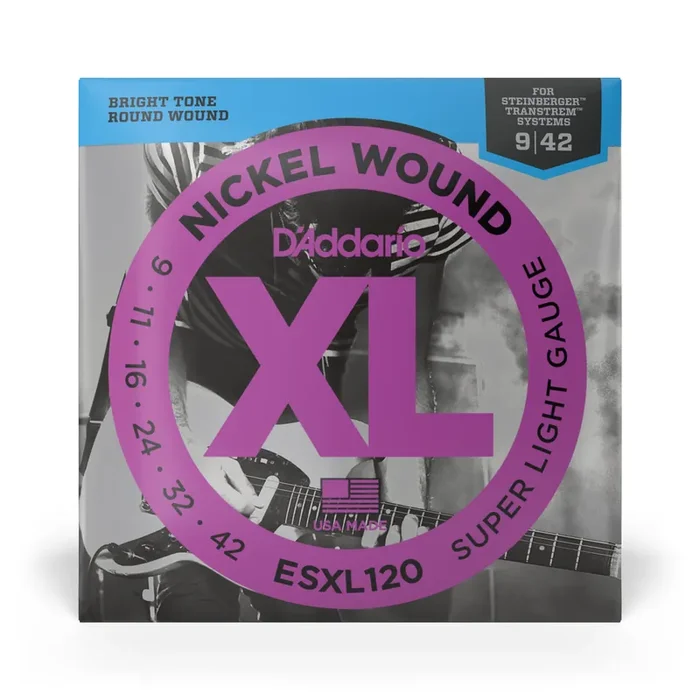D‘Addario Steinberger Nickel Wound 9-42 Double Ball-End Electric Guitar Strings, Light