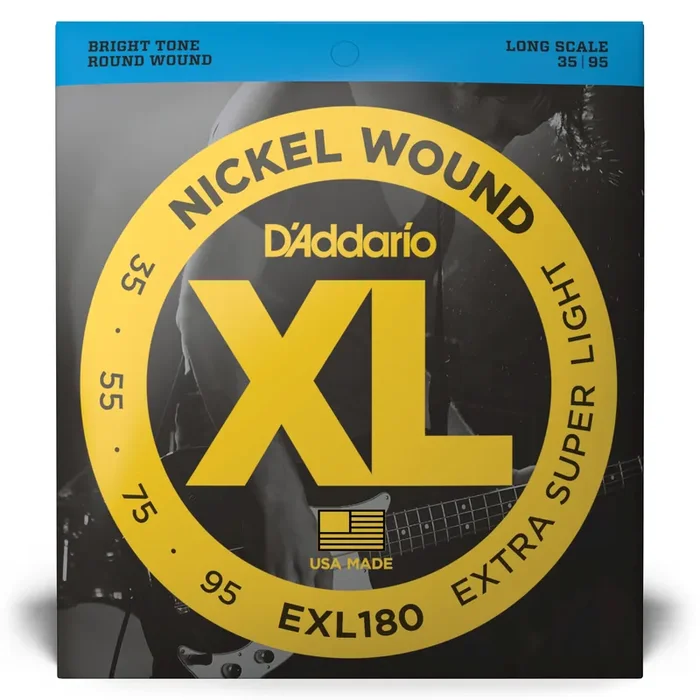 D‘Addario XL-Series Nickel Wound 35-95 Bass Guitar Strings, Long Scale [EXL180]
