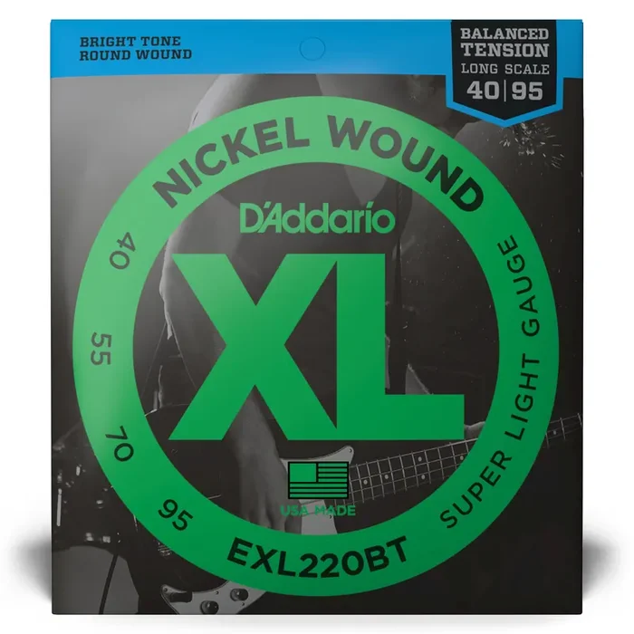 D‘Addario XL-Series Nickel Wound 40-95 Balanced Tension Bass Guitar Strings, Long Scale [EXL220BT]