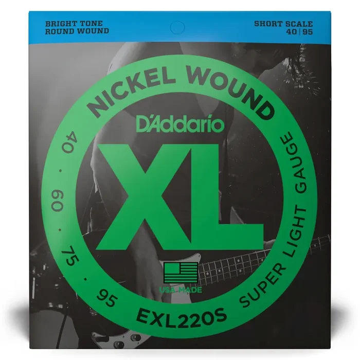 D‘Addario XL-Series Nickel Wound 40-95 Bass Guitar Strings, Short Scale [EXL220S]