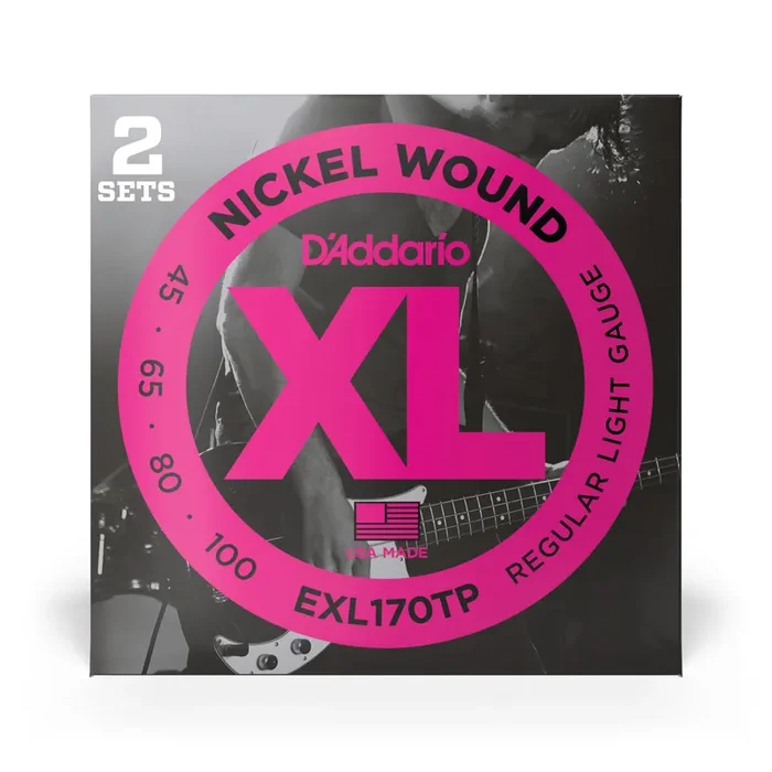 D‘Addario XL-Series Nickel Wound 45-100 Bass Guitar Strings, Long Scale, Twin Pack [EXL170TP]