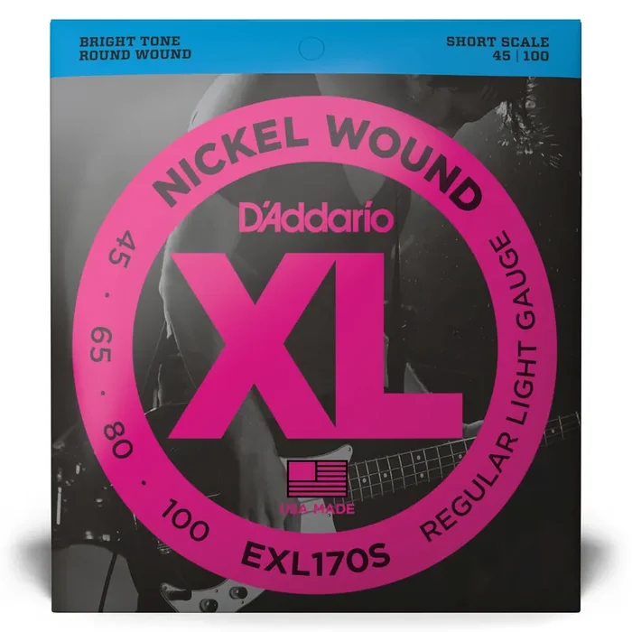 D‘Addario XL-Series Nickel Wound 45-100 Bass Guitar Strings, Short Scale [EXL170S]