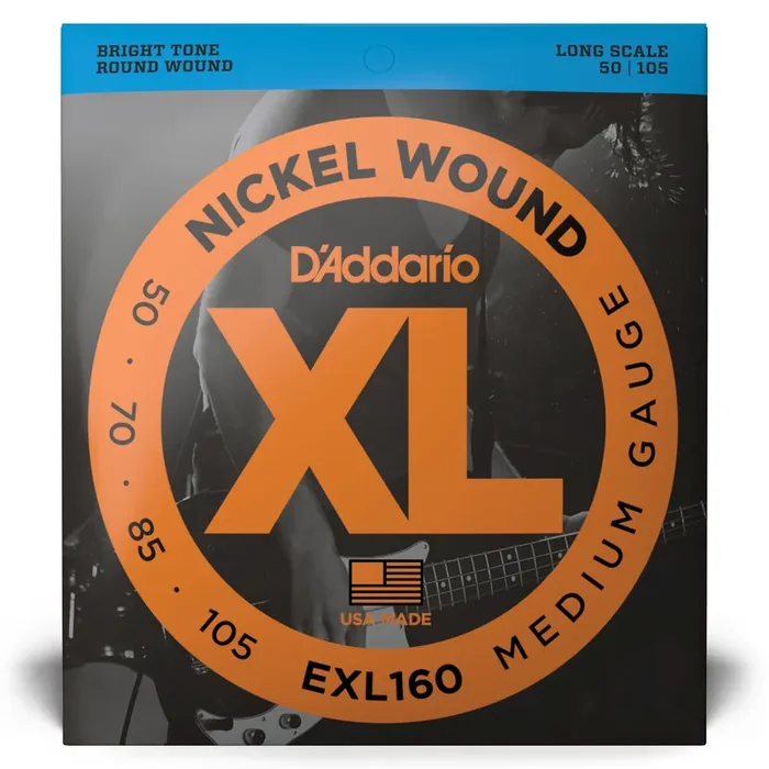 D‘Addario XL-Series Nickel Wound 50-105 Bass Guitar Strings, Long Scale [EXL160]