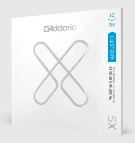 D‘Addario XS Coated Phosphor Bronze 12-53 Light Acoustic Guitar Strings – Superior Durability & Tone