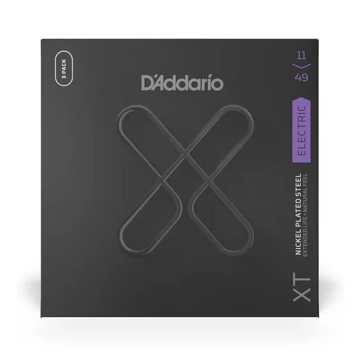D‘Addario XT Nickel 11-49 Electric Guitar Strings, 3-Pack