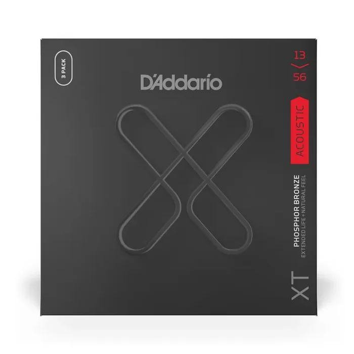 D‘Addario XT Phosphor Bronze 13-56 Acoustic Guitar Strings, 3-Pack