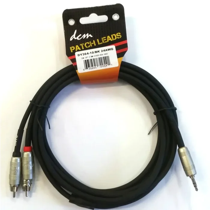 DCM DY364-10 10FT 3.5MM Stereo – 2 RCA Cable