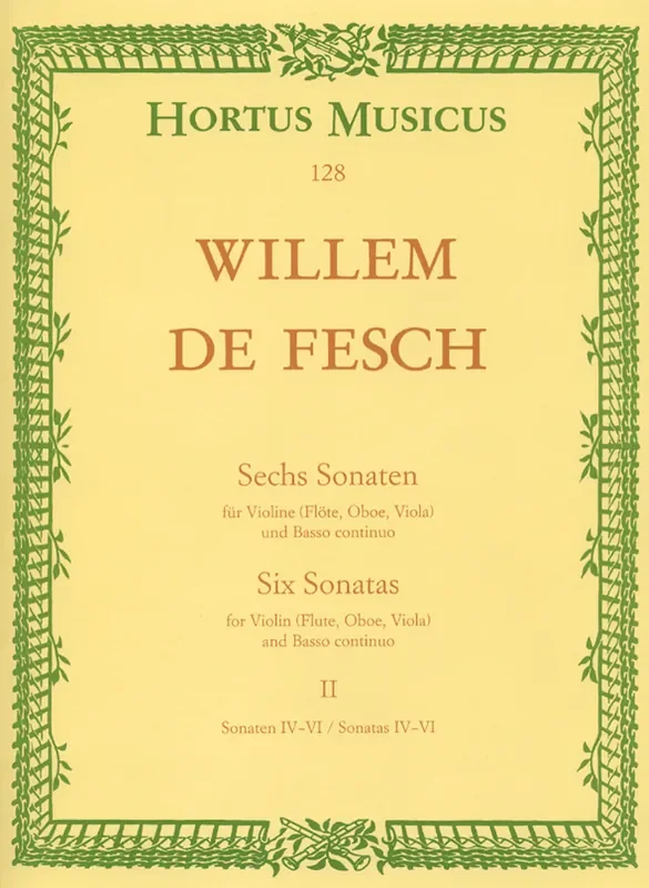 De Fesch 6 Sonatas for Violin and Basso Continuo, Vol. 2