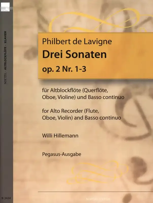 De Lavigne 3 Sonatas for Treble Recorder and Basso Continuo