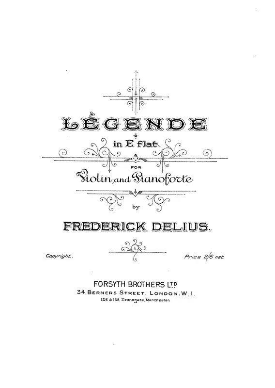 Delius – Legende In E Flat Violin/Piano (Softcover Book)