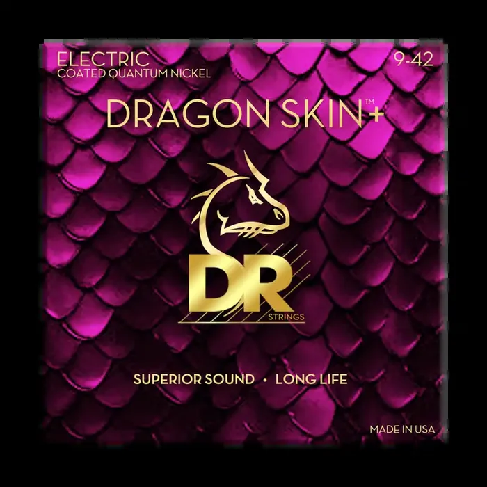 DR Dragon Skin+ Quantum Nickel Electric Guitar Strings – Light – 9-42