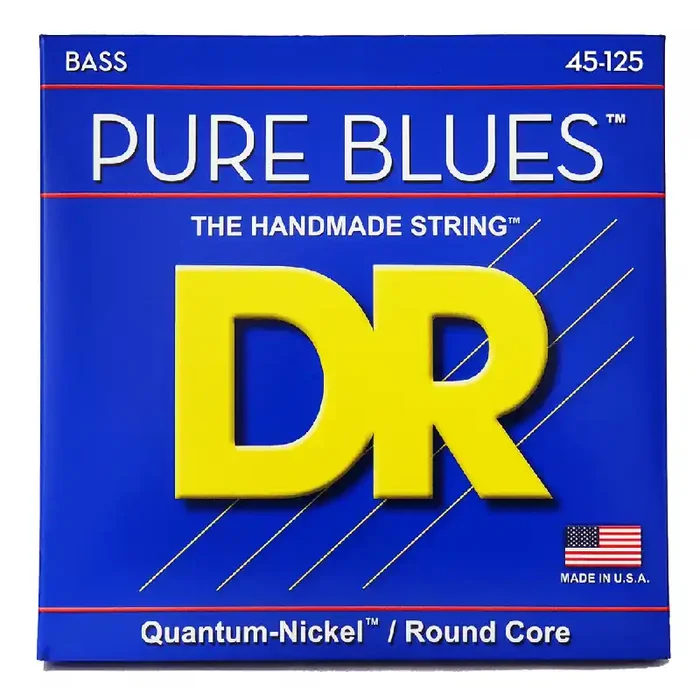 DR Strings PURE BLUES Quantum-Nickel 5-String 45-125 Bass Guitar Strings, Long Scale