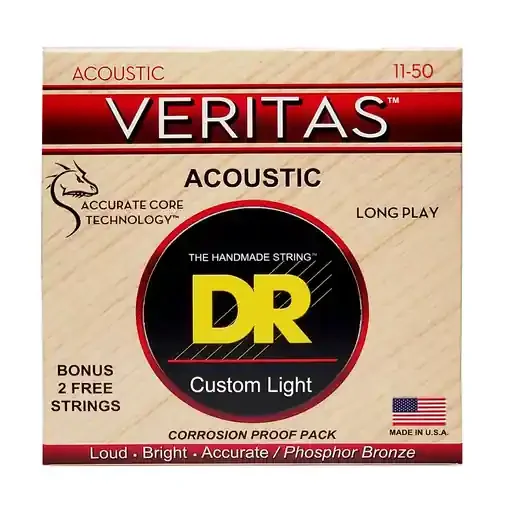 DR Strings VERITAS Phosphor Bronze 11-50 Acoustic Guitar Strings