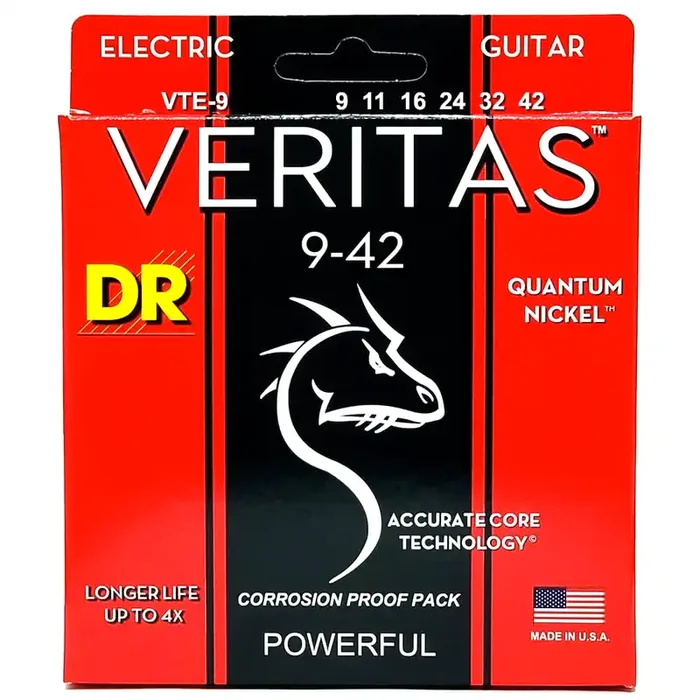 DR Strings VERITAS Quantum Nickel 9-42 Electric Guitar Strings