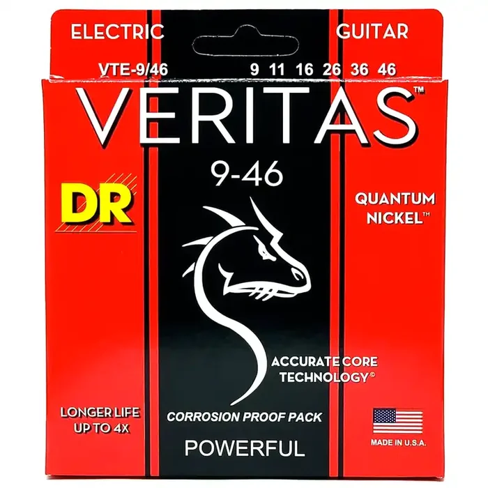 DR Strings VERITAS Quantum Nickel 9-46 Electric Guitar Strings