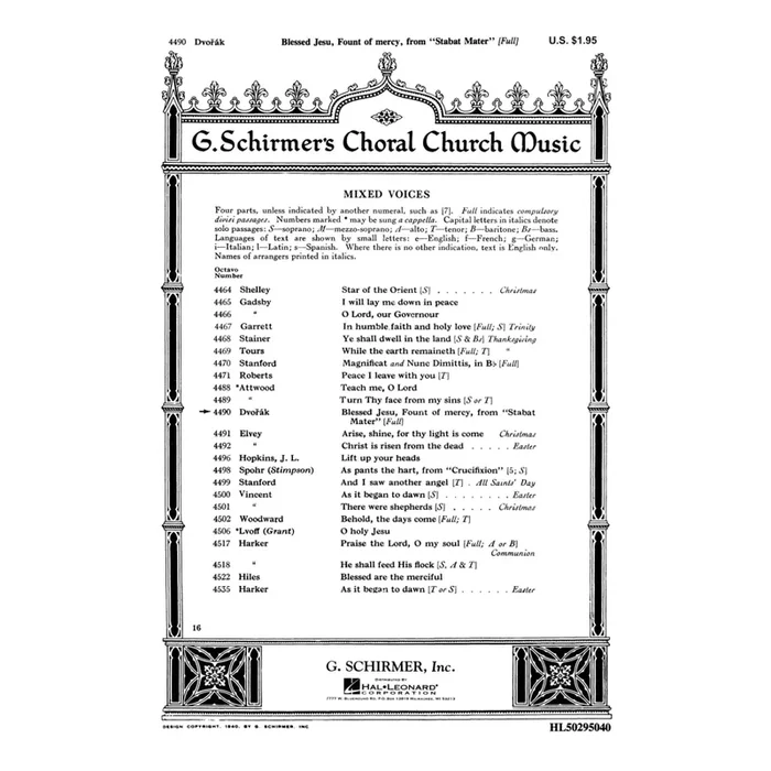 Dvořák, Antonín – Blessed Jesu