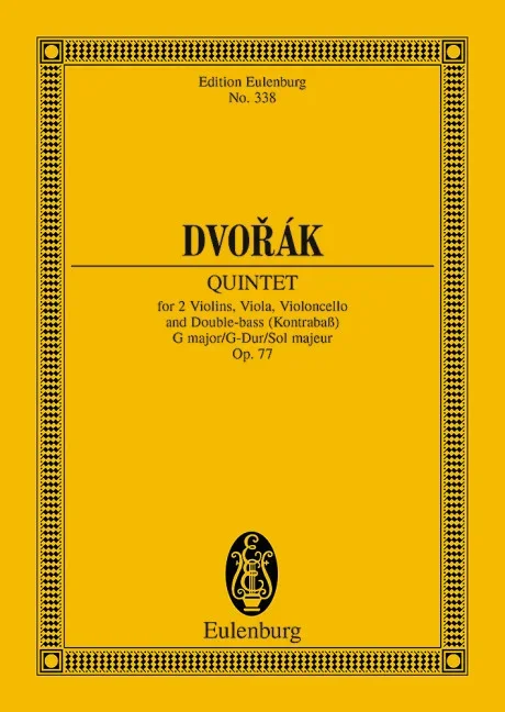 Dvorák, Antonín : Dvorák, Antonín : String Quintet G major, – 2 violins, viola, cello and double bass – Schott Digi