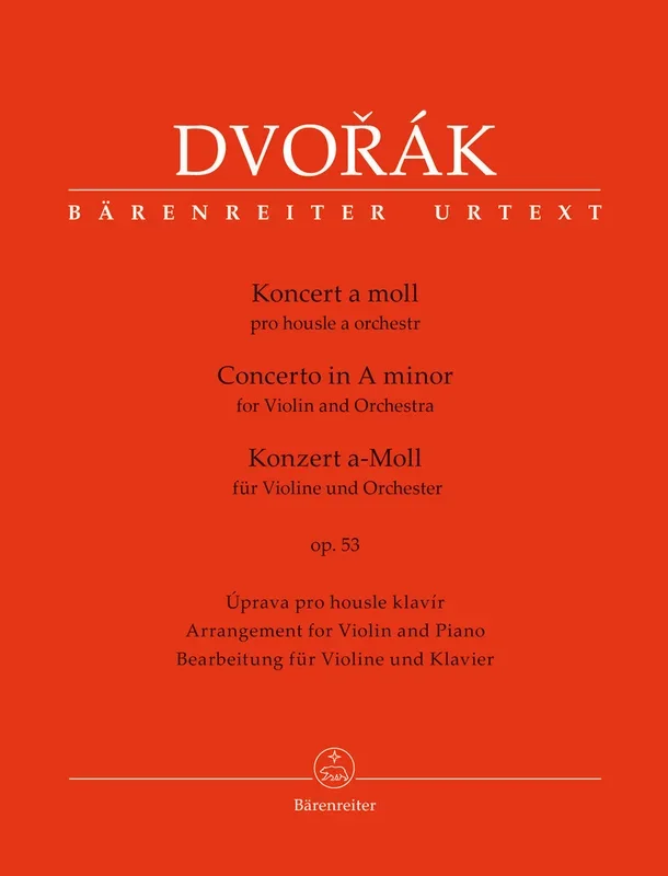 Dvořák: Violin Concerto in A Minor Op 53 for Violin & Piano