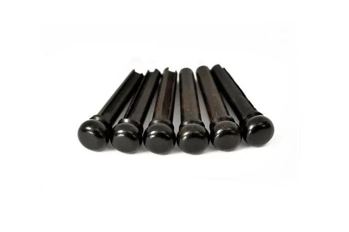 Ebony Bridge Pins, Slotted – Bag of 6