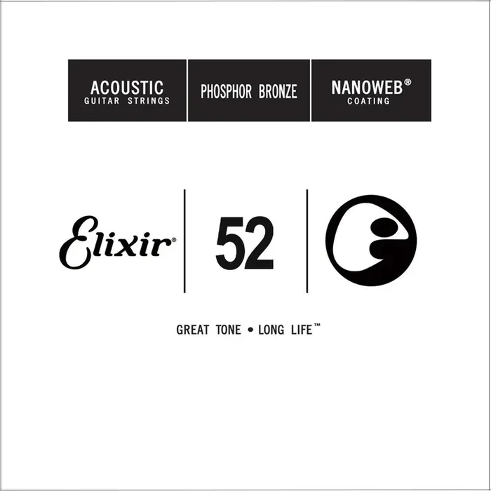 Elixir 14152 Nanoweb Phosphor Bronze Acoustic Guitar Single String, .052