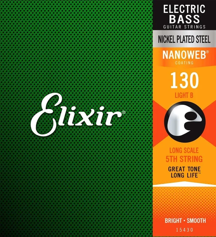 Elixir 15430 Nanoweb Light Single Bass String B .130