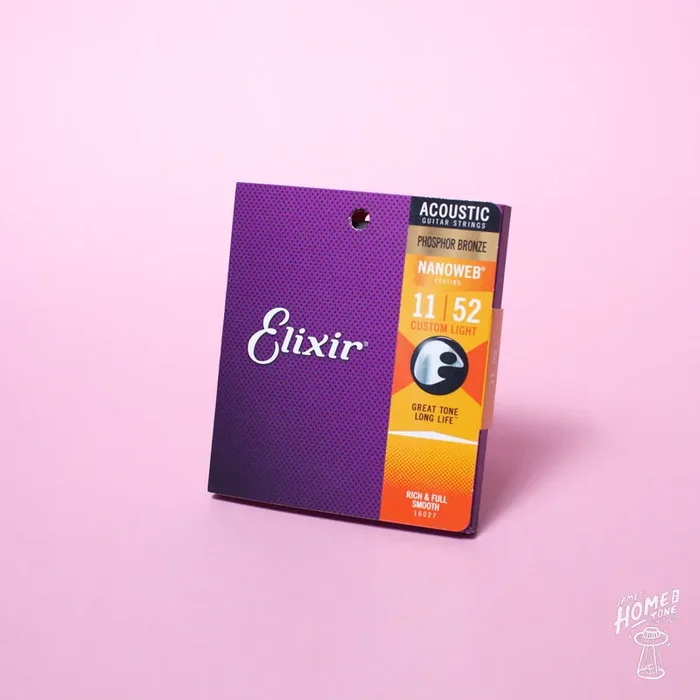 Elixir – Nanoweb coated phosphor bronze acoustic guitar strings 11-52 (16027)