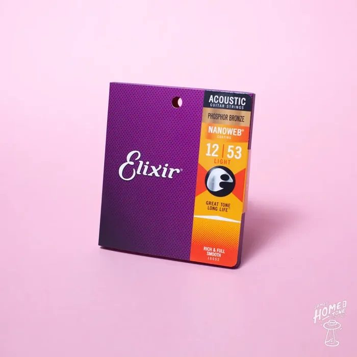 Elixir – Nanoweb coated phosphor bronze acoustic guitar strings 12-53 (16052)
