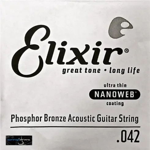 Elixir Acoustic Phosphor Bronze Guitar Strings – Nanoweb (Single String)