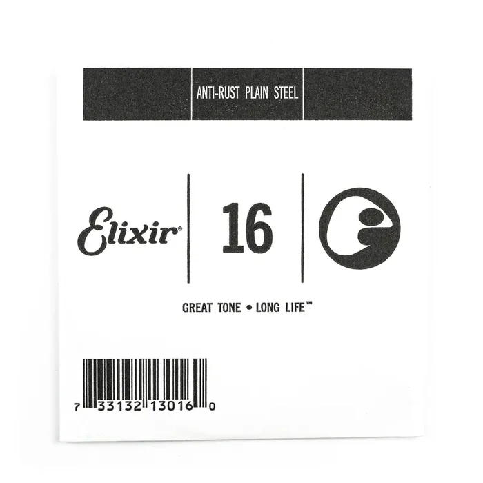 Elixir Anti-Rust Plain Steel 16 (.016″) Guitar Single String