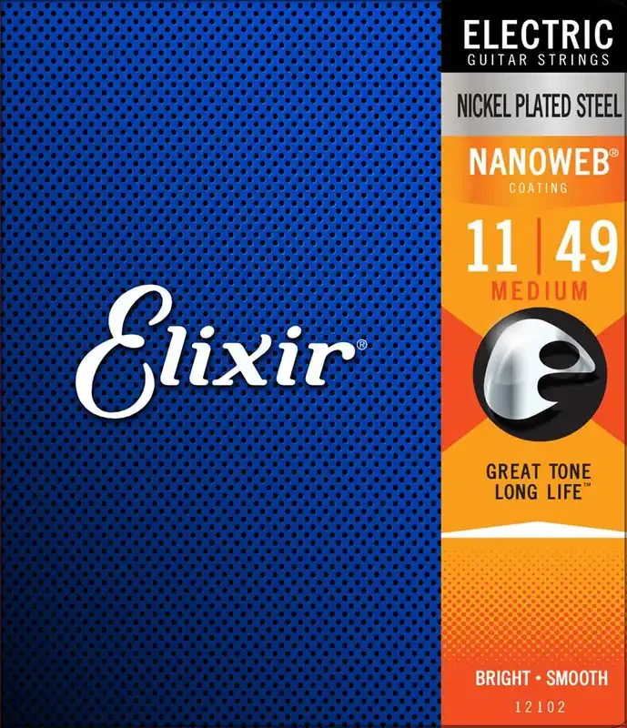 Elixir Nanoweb 11 – 49 (Medium) Electric Guitar Strings