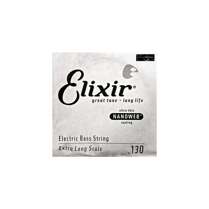 Elixir Nanoweb Nickel Wound 130 (.130″) Bass Single String, Extra Long Scale