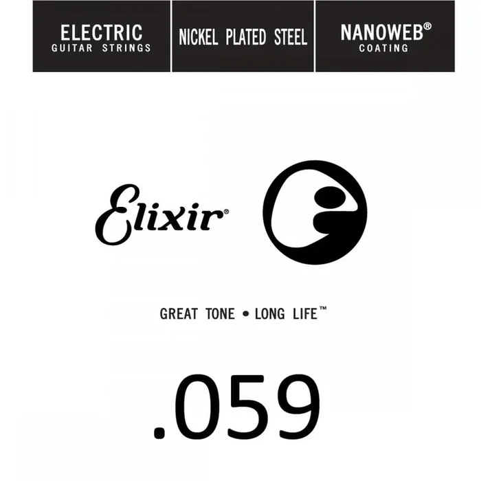 Elixir Nanoweb Nickel Wound 59 (.059″) Electric Guitar Single String