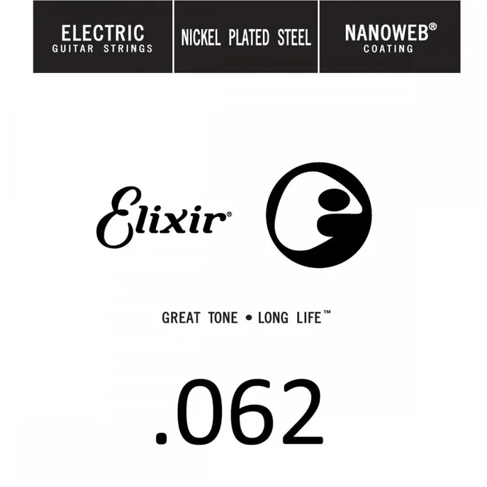 Elixir Nanoweb Nickel Wound 62 (.062″) Electric Guitar Single String