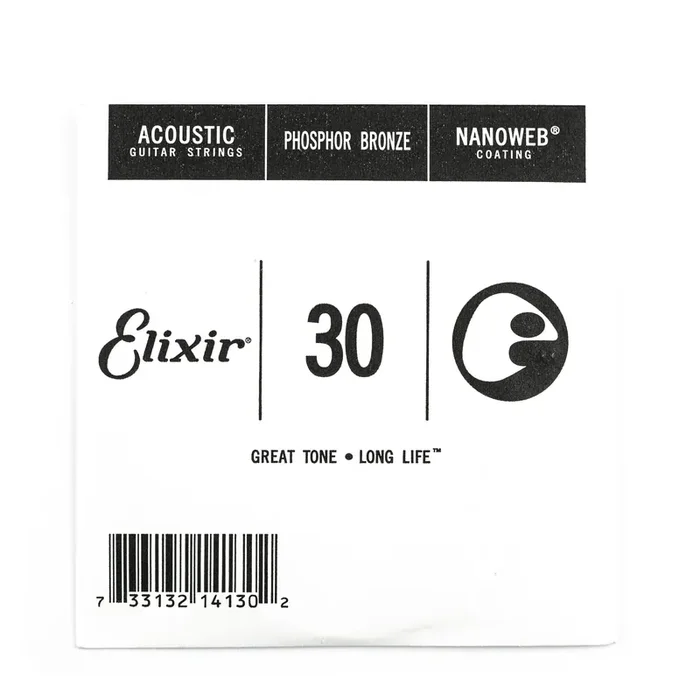 Elixir Nanoweb Phosphor Bronze 30 (.030″) Acoustic Guitar Single String