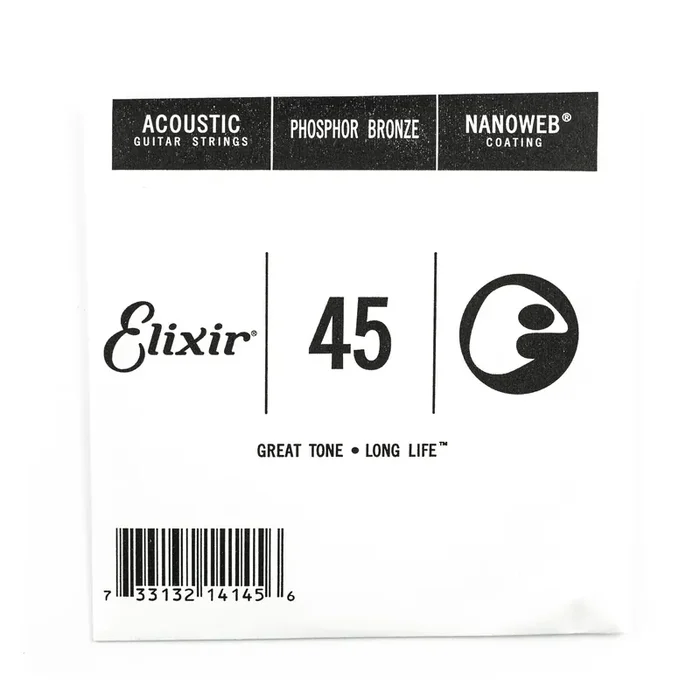Elixir Nanoweb Phosphor Bronze 45 (.045″) Acoustic Guitar Single String