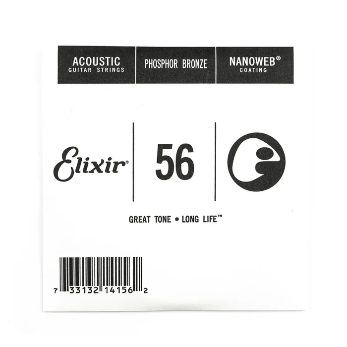 Elixir Nanoweb Phosphor Bronze 56 (.056″) Acoustic Guitar Single String