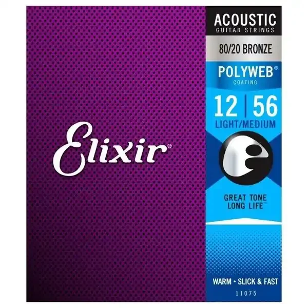 Elixir Polyweb Acoustic Strings, Light/Medium 10-47 (E11075)