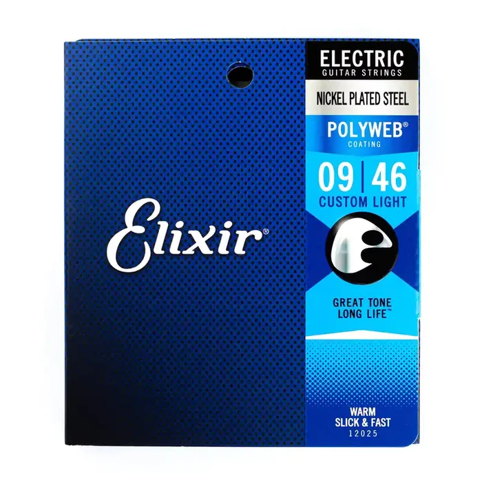 Elixir Polyweb Nickel Wound 9-46 Electric Guitar Strings, Custom Light [12025]