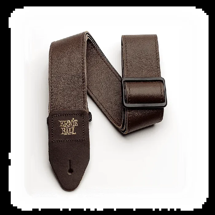 Ernie Ball 2 inch Tri-Glide Italian Leather Strap, Brown