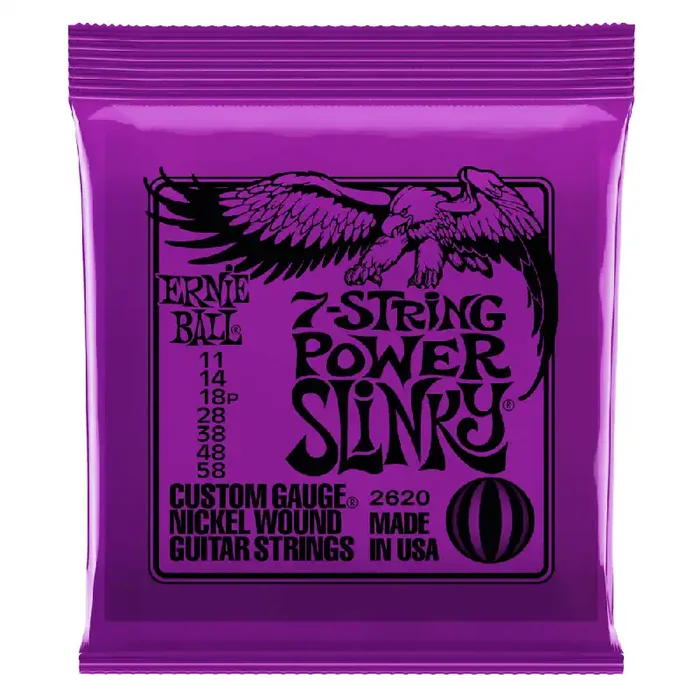 Ernie Ball 2620 7-String Power Slinky 11-58 Electric Guitar Strings