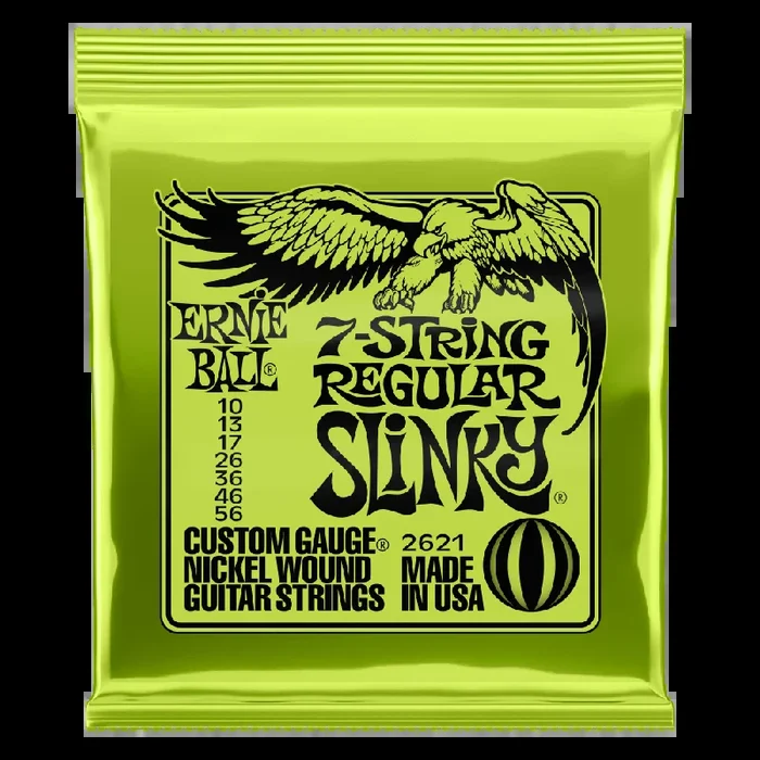 Ernie Ball 2621 7 String Electric Guitar Strings Regular Slinky 10-56