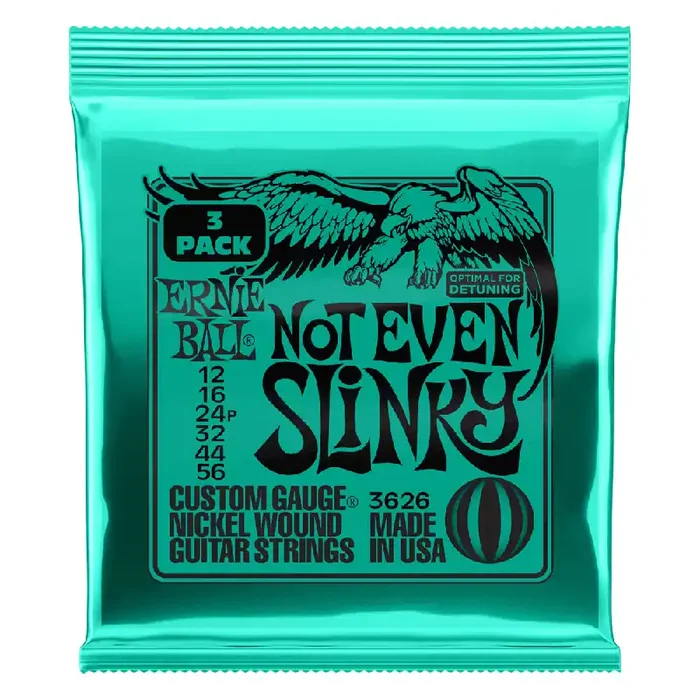Ernie Ball 2626 Not Even Slinky 12-56 Electric Guitar Strings, 3-Pack