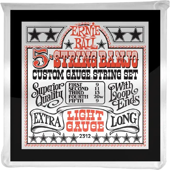 Ernie Ball 5 String Banjo Custom Gauge String Set (Loop End)
