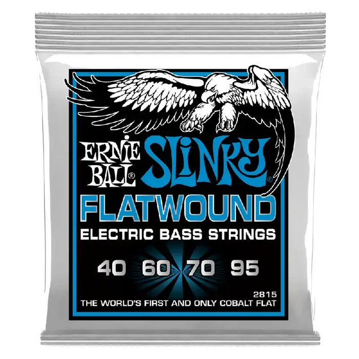 Ernie Ball Cobalt Flatwound Extra Slinky 40-95 Bass Guitar Strings, Long Scale