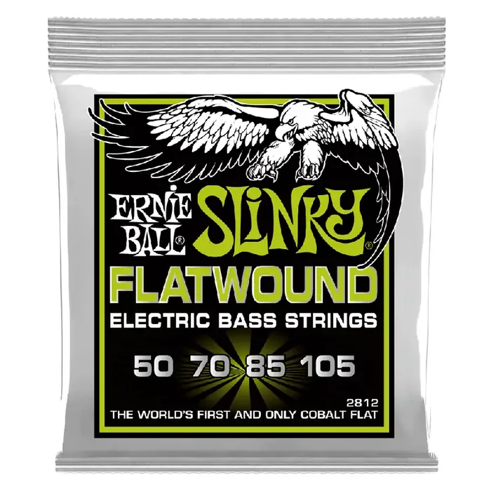 Ernie Ball Cobalt Flatwound Regular Slinky 50-105 Bass Guitar Strings, Long Scale