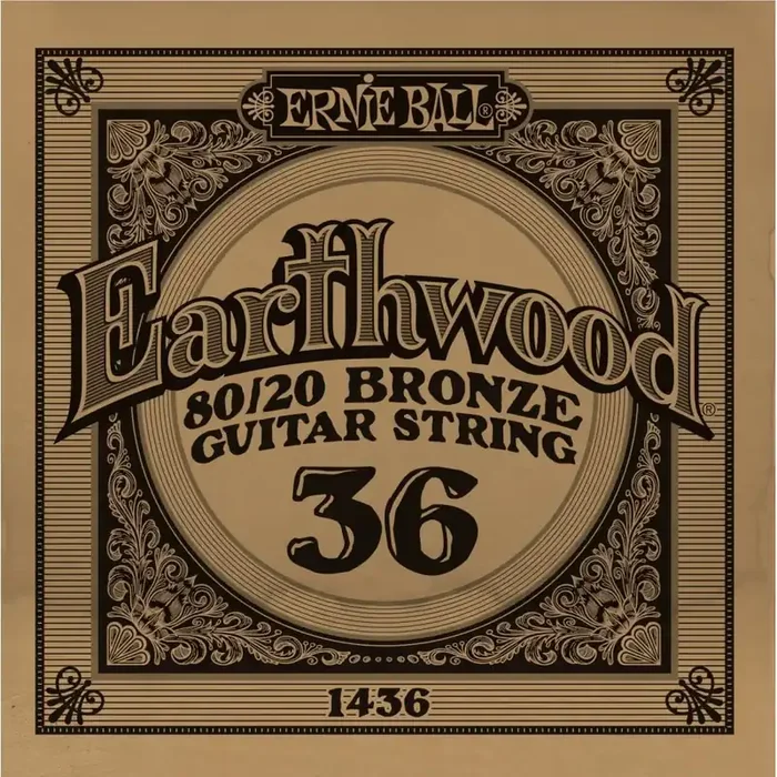 Ernie Ball Earthwood 80/20 Bronze .036w Acoustic Guitar Single String